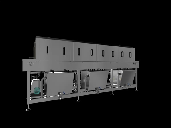 廠家直銷洗箱機，食品周轉箱清洗機，效率高能耗低能隧道式洗箱機，質保一年