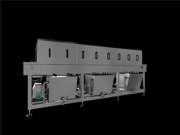 廠家直銷洗箱機，食品周轉箱清洗機，效率高能耗低能隧道式洗箱機，質保一年