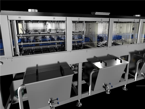 購物筐清洗機，連續式食品箱清洗機_