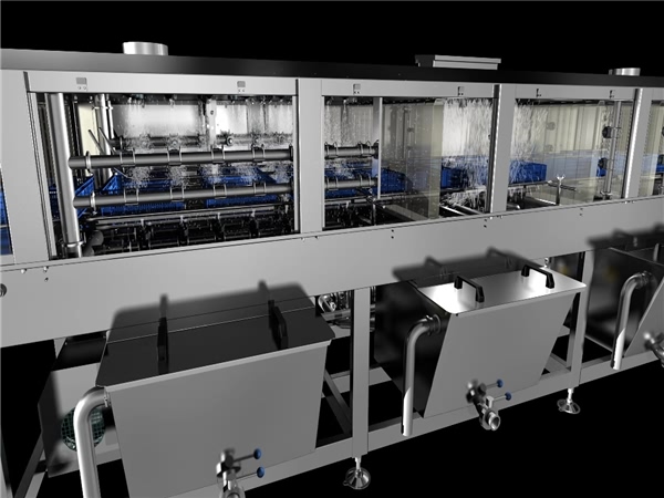 供應洗筐機，食品筐清洗機，500只，小時清洗能力，衛(wèi)生級洗筐機