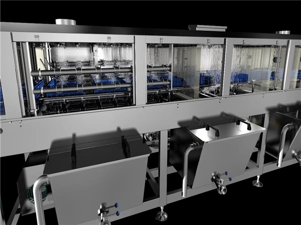 供應洗筐機，食品筐清洗機，500只，小時清洗能力，衛(wèi)生級洗筐機