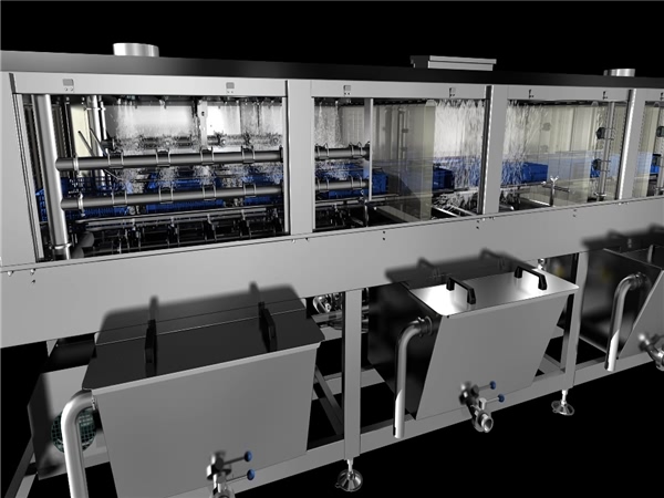 食品筐清洗機流水線，食品筐清洗機