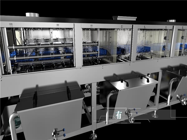 大型洗筐機，塑料筐清洗機，周轉(zhuǎn)箱清洗機，