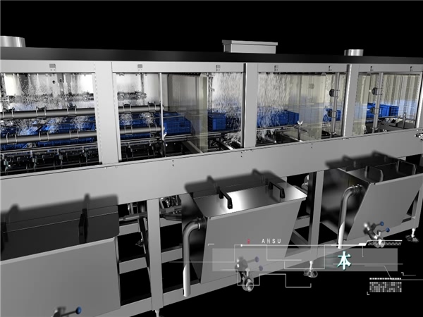 洗箱機(jī)，洗筐機(jī)，食品筐洗箱機(jī)，周轉(zhuǎn)箱清洗機(jī)，大型效率高洗箱機(jī)
